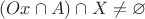 $(Ox\cap A)\cap X\neq\varnothing$