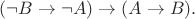$(\neg B \to \neg A) \to (A \to B).$