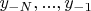 $y_{-N},...,y_{-1}$