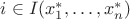 $i \in I(x_1^\ast,\ldots,x_n^\ast)$
