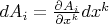 $dA_i = \frac {\partial A_i}{\partial x^k} dx^k$