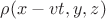 $\rho(x-vt, y, z)$