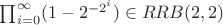 $\prod_{i=0}^\infty (1-2^{-2^i}) \in RRB(2,2)$ $\prod_{i=0}^\infty (1-2^{-2^i}) \in RRB(2,2)$