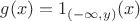 $g(x)=1_{(-\infty,y)}(x)$