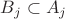 $B_j \subset A_j$ $B_j \subset A_j$