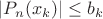 $|P_n(x_k)|\le b_k$