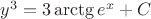 $y^3 = 3\arctg e^x + C$