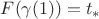 $F(\gamma(1))=t_*$