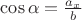 $\cos\alpha=\frac{a_x}{b}$