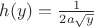$h(y)=\frac{1}{2a\sqrt{y}}$