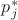 $p\limits_{j}^*$ $p\limits_{j}^*$