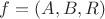 $f = (A,B,R)$
