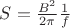 $S=\frac{B^2}{2\pi} \frac{1}{f}$