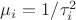 $\mu_i=1/\tau_i^2$