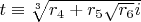 $t\equiv\sqrt[3]{r_4+r_5\sqrt{r_6}i}$