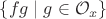 $\{f g \mid g \in \mathcal O_x\}$
