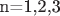 n=1,2,3
