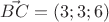 $\vec{BC} = (3;3;6)$