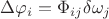 $\Delta \varphi_i = \Phi_{ij} \delta \omega_j$ $\Delta \varphi_i = \Phi_{ij} \delta \omega_j$