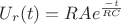 $U_r(t) = R A e^{\frac{-t}{RC}}$