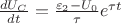 $\frac{dU_{C}}{dt} = \frac{\varepsilon_2 - U_0}{\tau}e^{\tau t}$ $\frac{dU_{C}}{dt} = \frac{\varepsilon_2 - U_0}{\tau}e^{\tau t}$