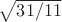 $\sqrt{31/11}$