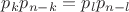 $p_k p_{n-k}=p_l p_{n-l}$