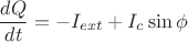 $$\dfrac{dQ}{dt}=-I_{ext}+I_c \sin \phi$$