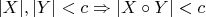 $|X|, |Y| < \mathfrac{c}\Rightarrow |X\circ Y|<\mathfrac{c}$