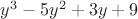 $y^3-5y^2+3y+9$