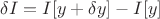 $\delta I=I[y+\delta y]-I[y]$