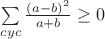 $\sum\limits_{cyc}\frac{(a-b)^2}{a+b}\geq0$