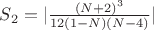 $S_2=|\frac{(N+2)^3}{12(1-N)(N-4)}|$