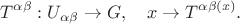 $$T^{\alpha\beta}:U_{\alpha\beta}\to G,\quad x\to T^{\alpha\beta(x)}.$$