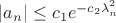 $|a_n|\le c_1 e^{-c_2 \lambda_n^2}$