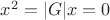 $x^2=|G|x=0$