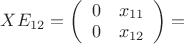 $X E_{12} = \left( \begin{array}{ll} 0 & x_{11} \\ 0 & x_{12} \end{array} \right) = $