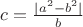 $c=\frac{|a^2-b^2|}{b}$