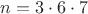 $n=3 \cdot 6 \cdot 7$