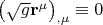 $\left( {\sqrt g {\mathbf{r}}^\mu  } \right)_{,\mu }  \equiv 0$