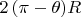 $2\,(\pi - \theta) R$