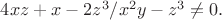 $4xz+x-2z^3 / x^2y-z^3 \ne 0.$