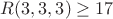 $R(3,3,3)\ge 17$