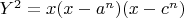 $Y^2 = x(x - a^n )(x - c^n )$