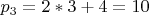 $p_{3} = 2*3+4=10$