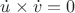 $\dot{u} \times \dot{v} = 0$