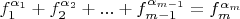 $f_1^{\alpha_1}+f_2^{\alpha_2}+...+f_{m-1}^{\alpha_{m-1}}=f_m^{\alpha_m}$