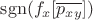 $\operatorname{sgn}(f_x[\overline{p_{xy}}])$
