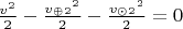 $\tfrac{v^2}{2} - \tfrac{{v_\oplus_2}^2}{2} - \tfrac{{v_\odot_2}^2}{2} = 0