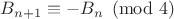 $B_{n+1} \equiv -B_n \pmod 4$